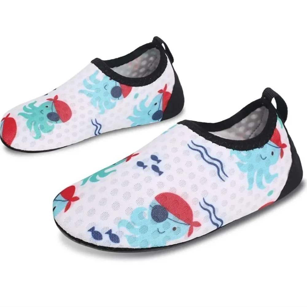 🏖 Summer Sand Swim Surf Aerobics Water Shoes for Kids Boys Girls White Octopus
